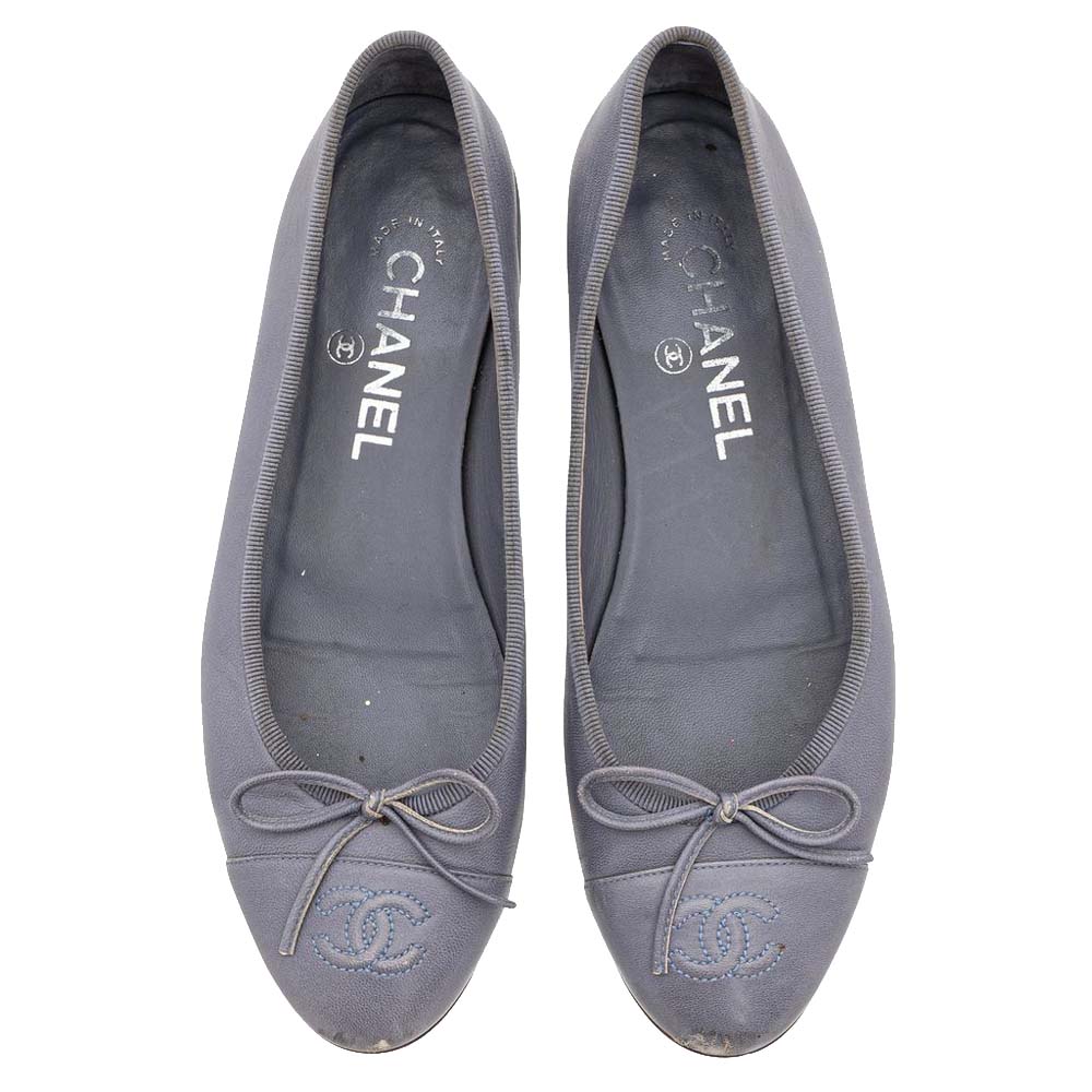 

Chanel PurplE Suede Interlocking CC Ballet Flats Size EU