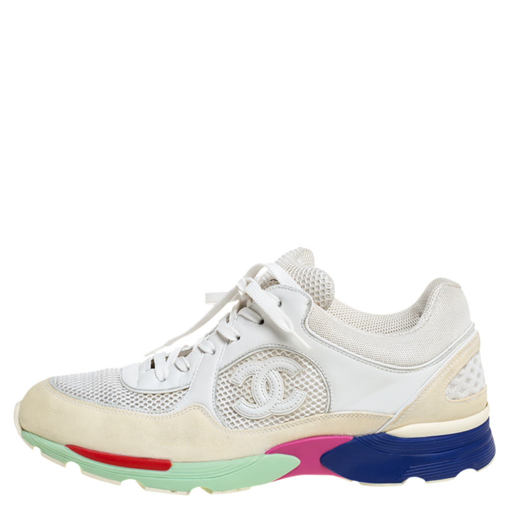 

Chanel Multicolor Mesh, Suede and Leather CC Sneakers Size