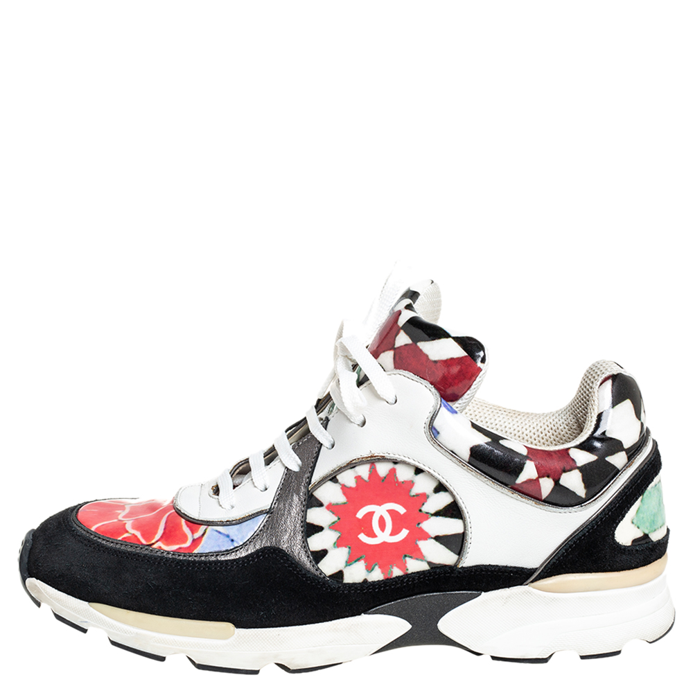 

Chanel Multicolor Printed PVC and Suede CC Low Top Sneakers Size