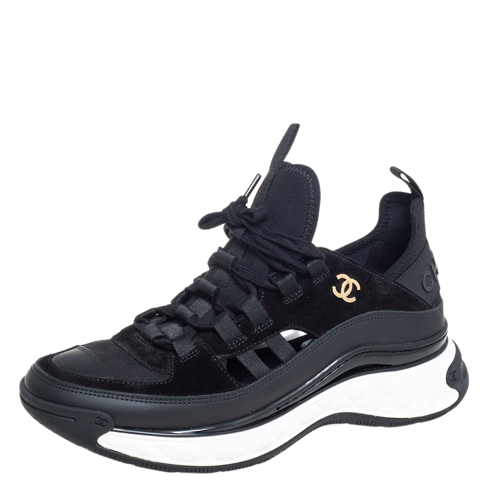 Chanel Sneakers aus Leder - Schwarz - Größe 39 - 29769849