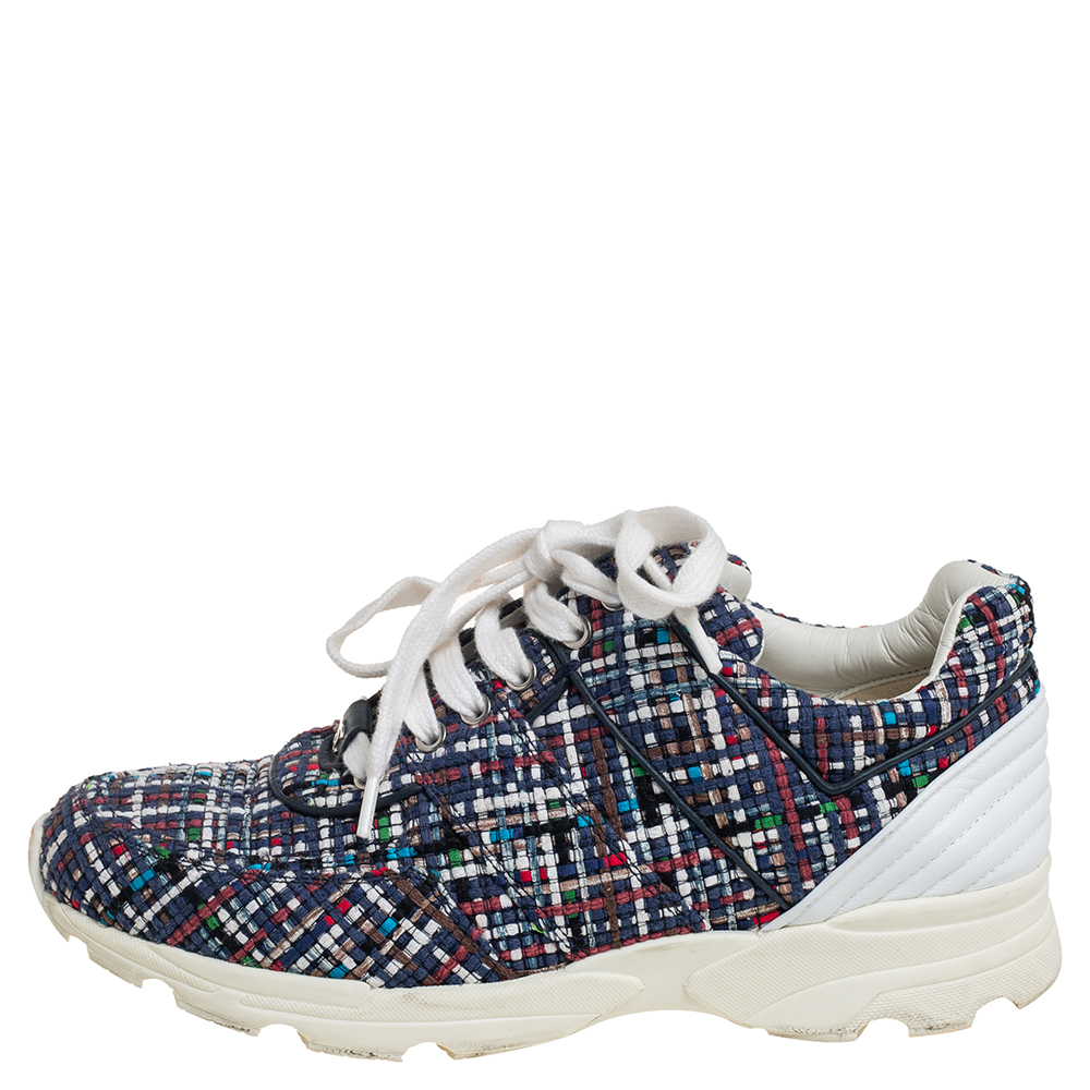 

Chanel Multicolor Tweed Low Top Sneakers Size