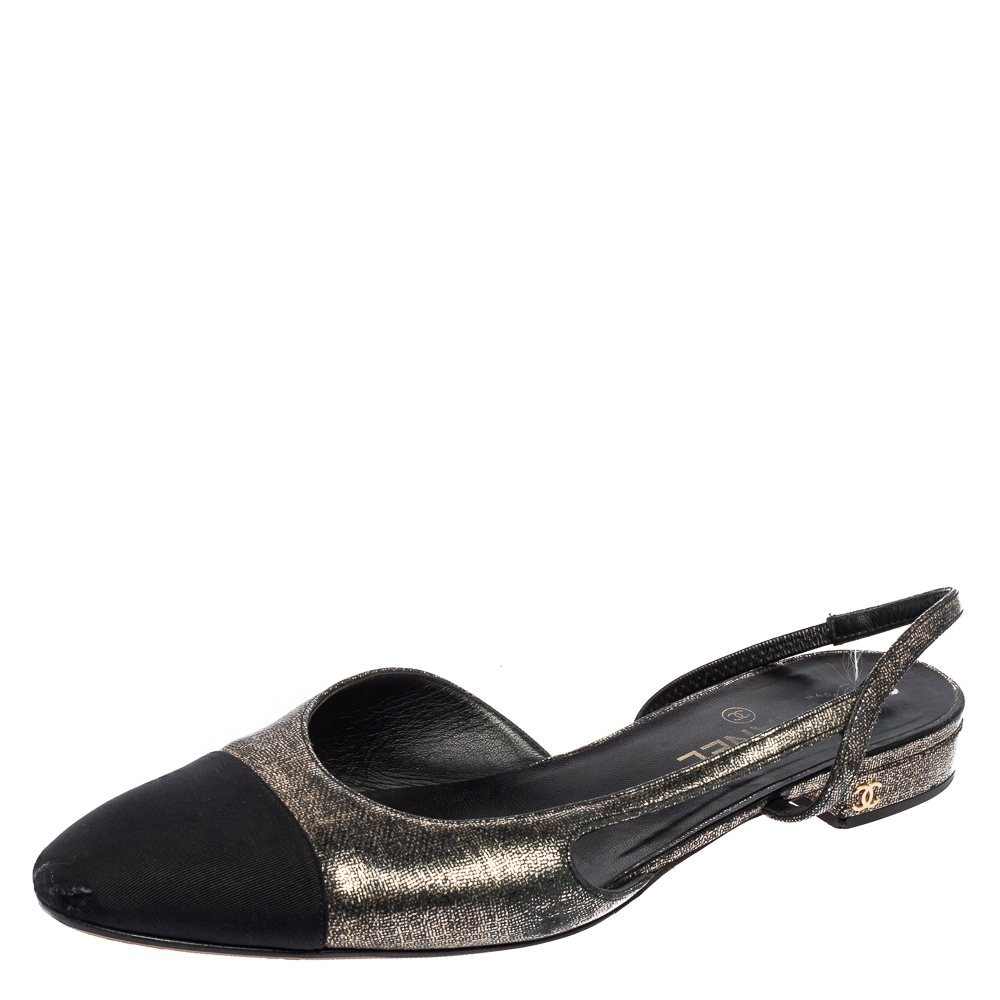 cap toe slingback flats