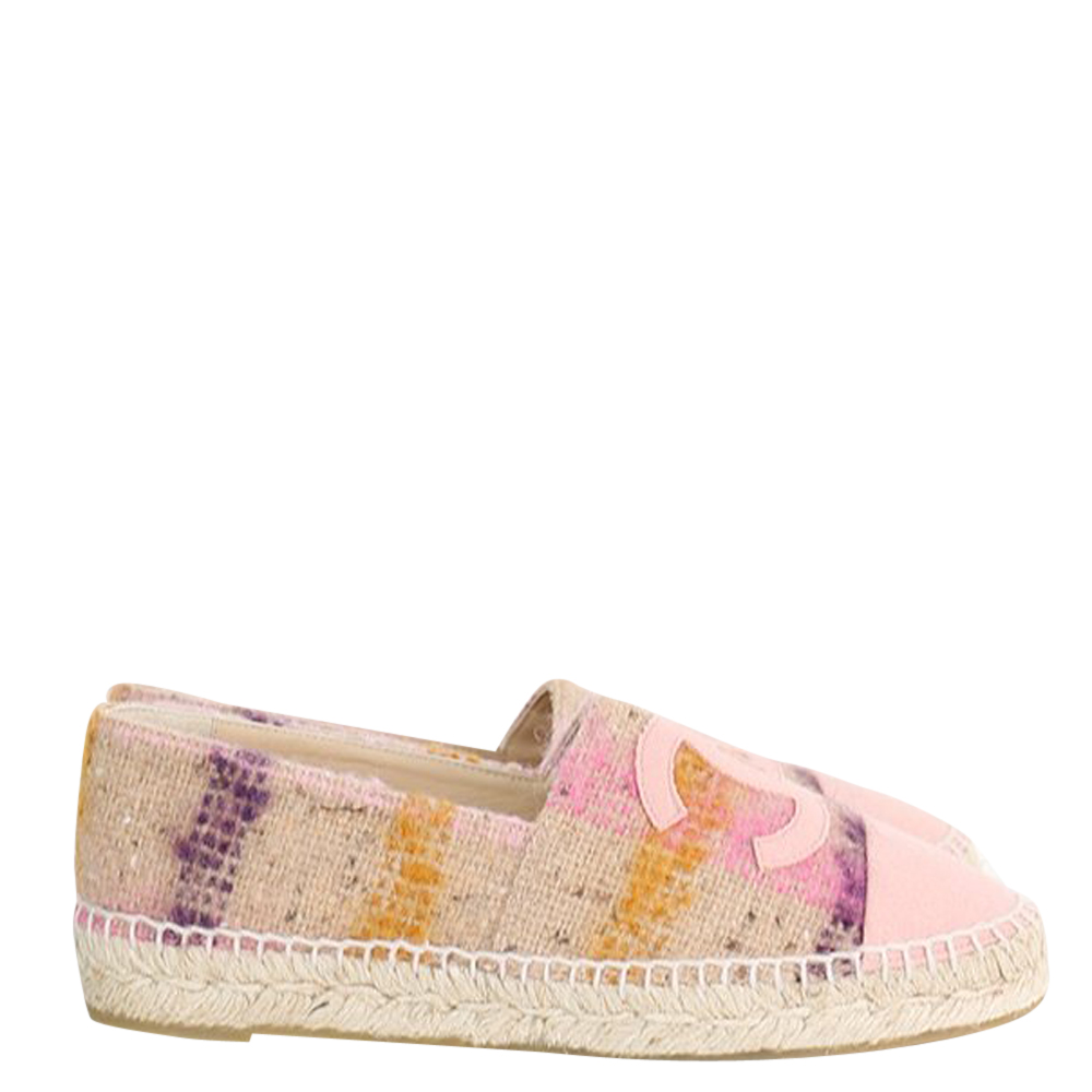 

Chanel Pink Tweed Pattern Espadrilles Size IT