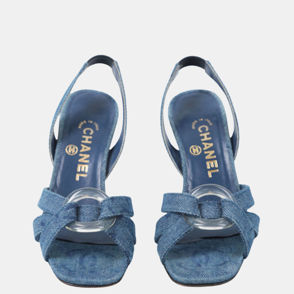 

Chanel Blue Denim Sandals Size EU  (UK 2