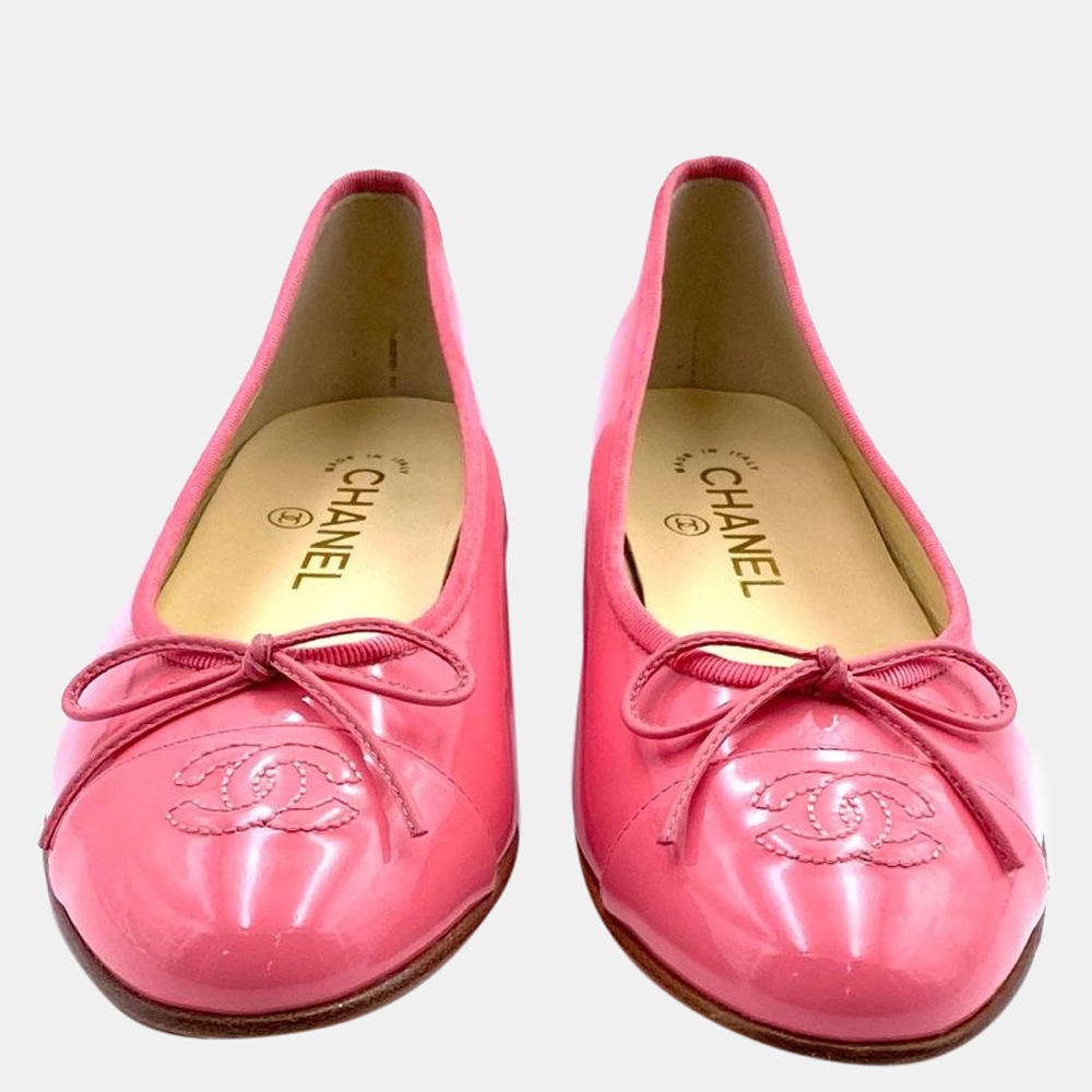 

Chanel Pink Patent Leather Ballet Flats Size EU