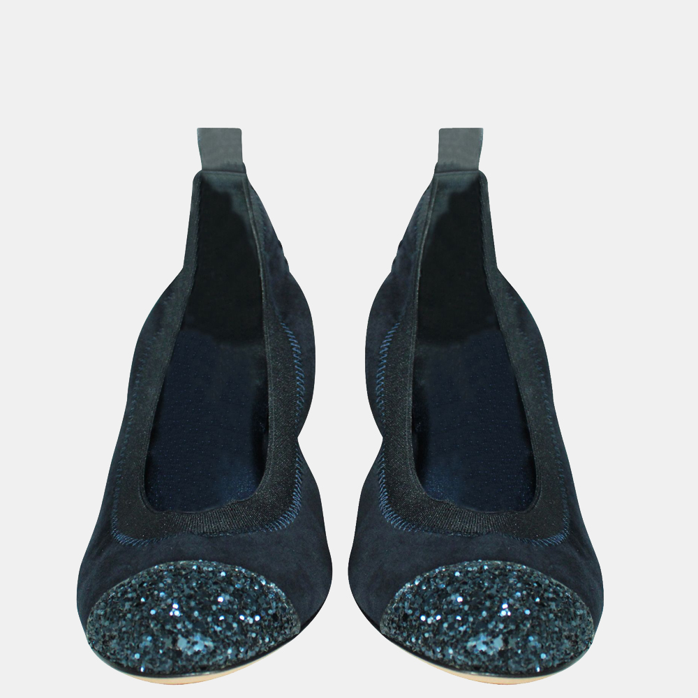 

Chanel Blue Glitter and Suede Heels Size EU