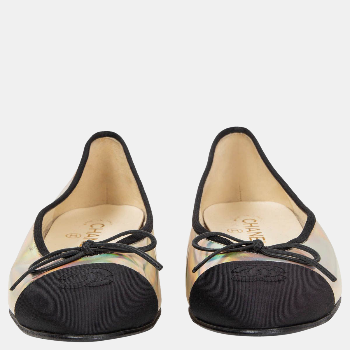 

Chanel Black Iridescent Rainbow 2018 Classic Ballet Flats EU