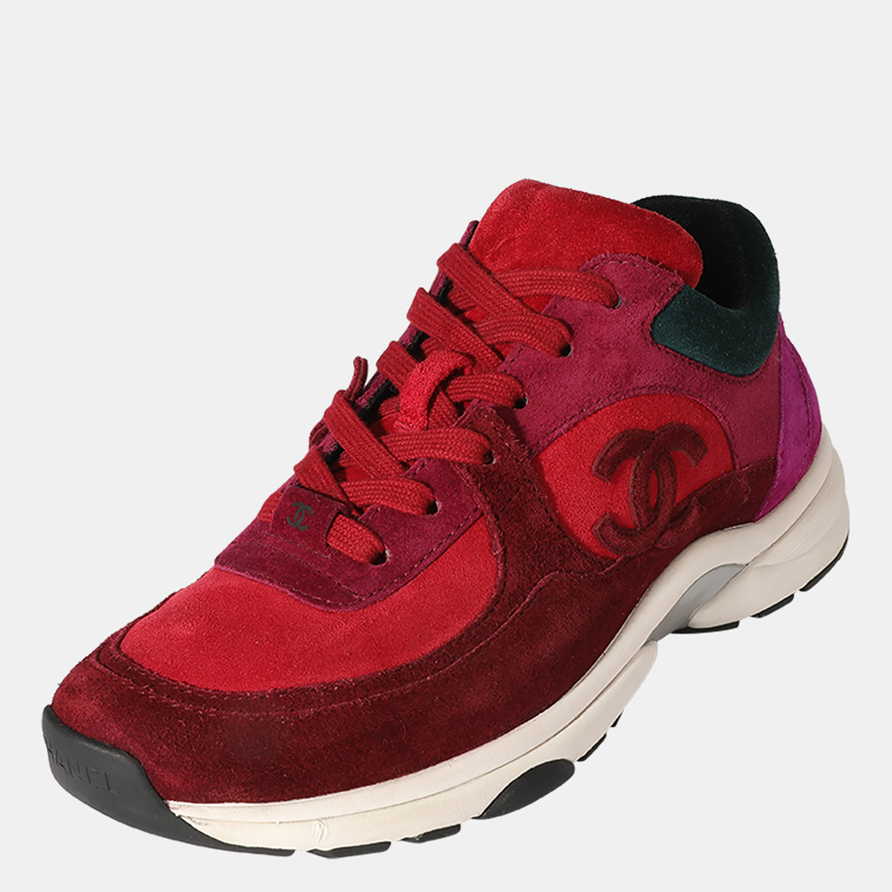 

Chanel Wmns Burgundy/Red Suede CC Sneaker EU, Green