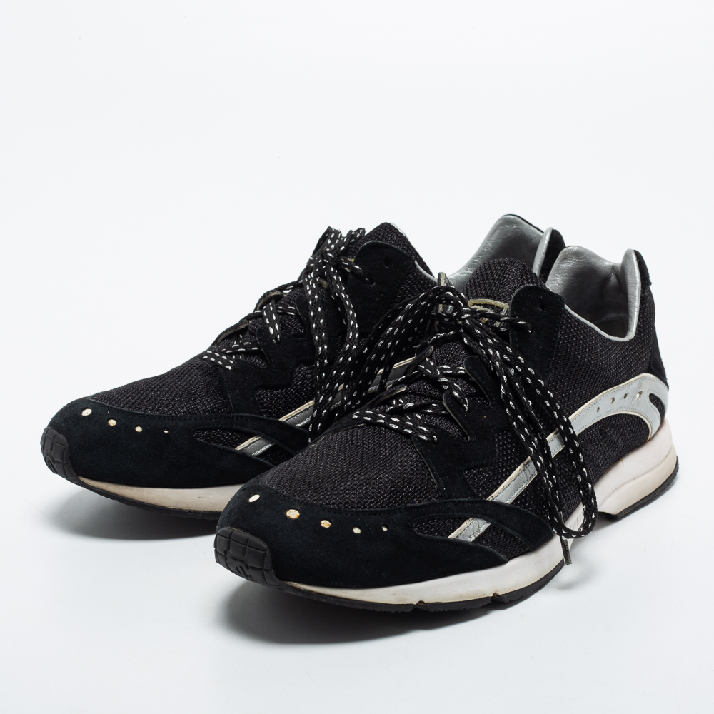 

Chanel Black Mesh and Leather Low Top Sneakers Size