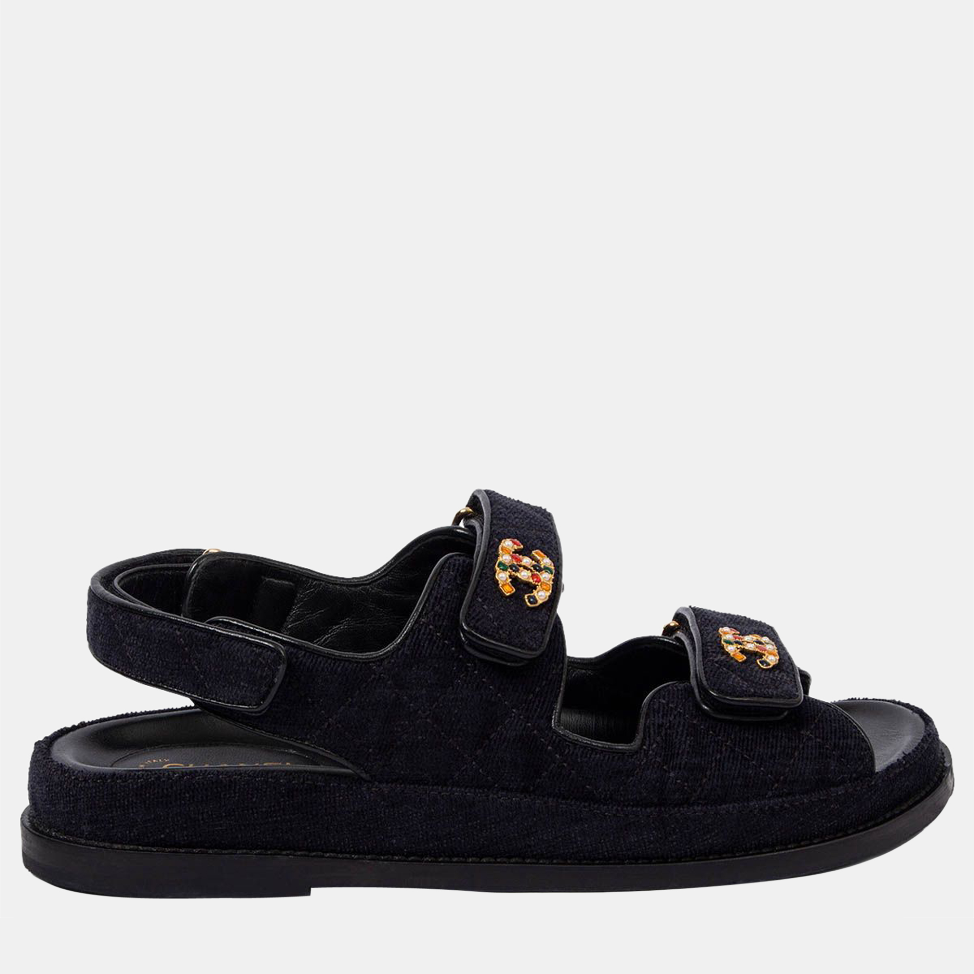 

Chanel Blue Velvet Dad Sandals EU