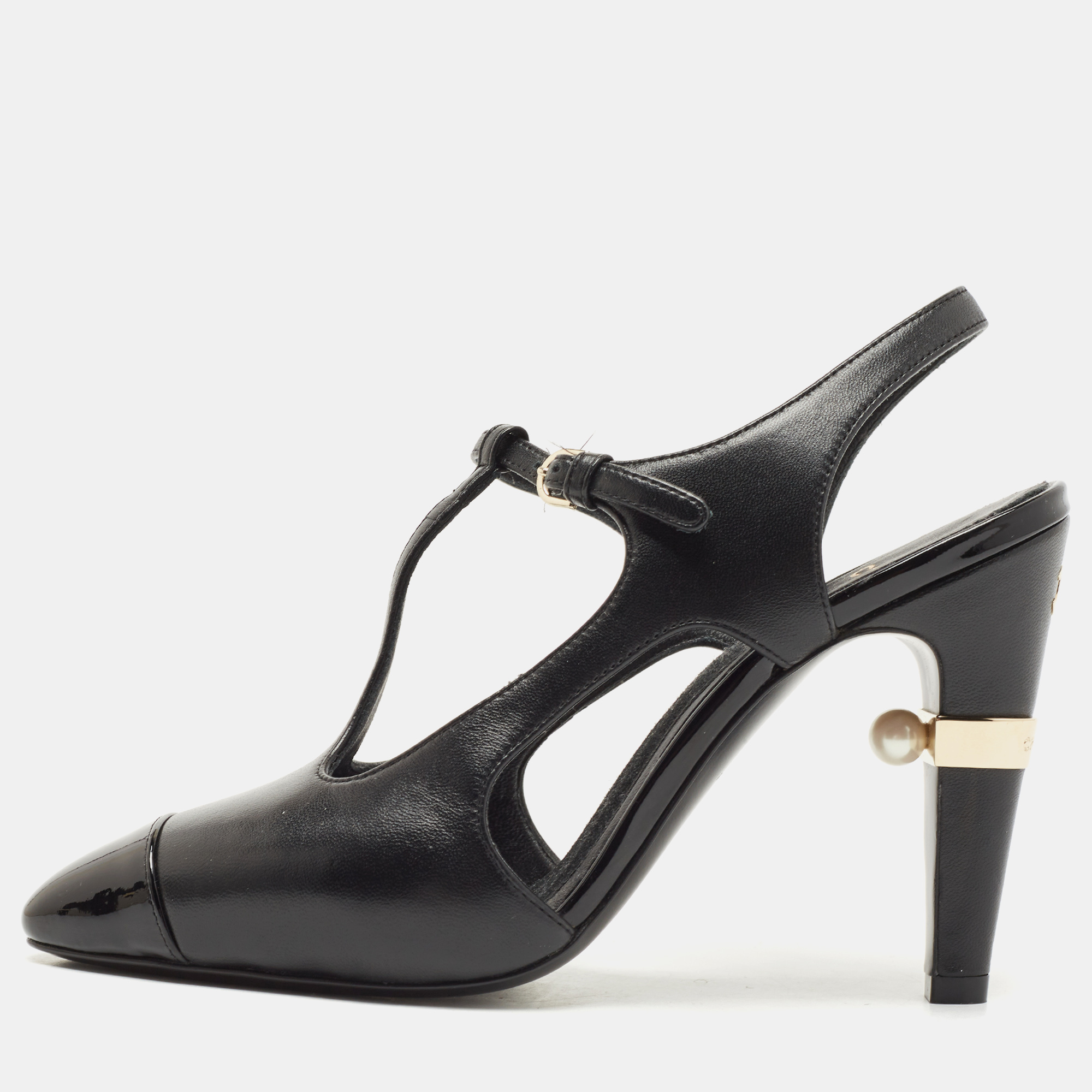 chanel black high heels