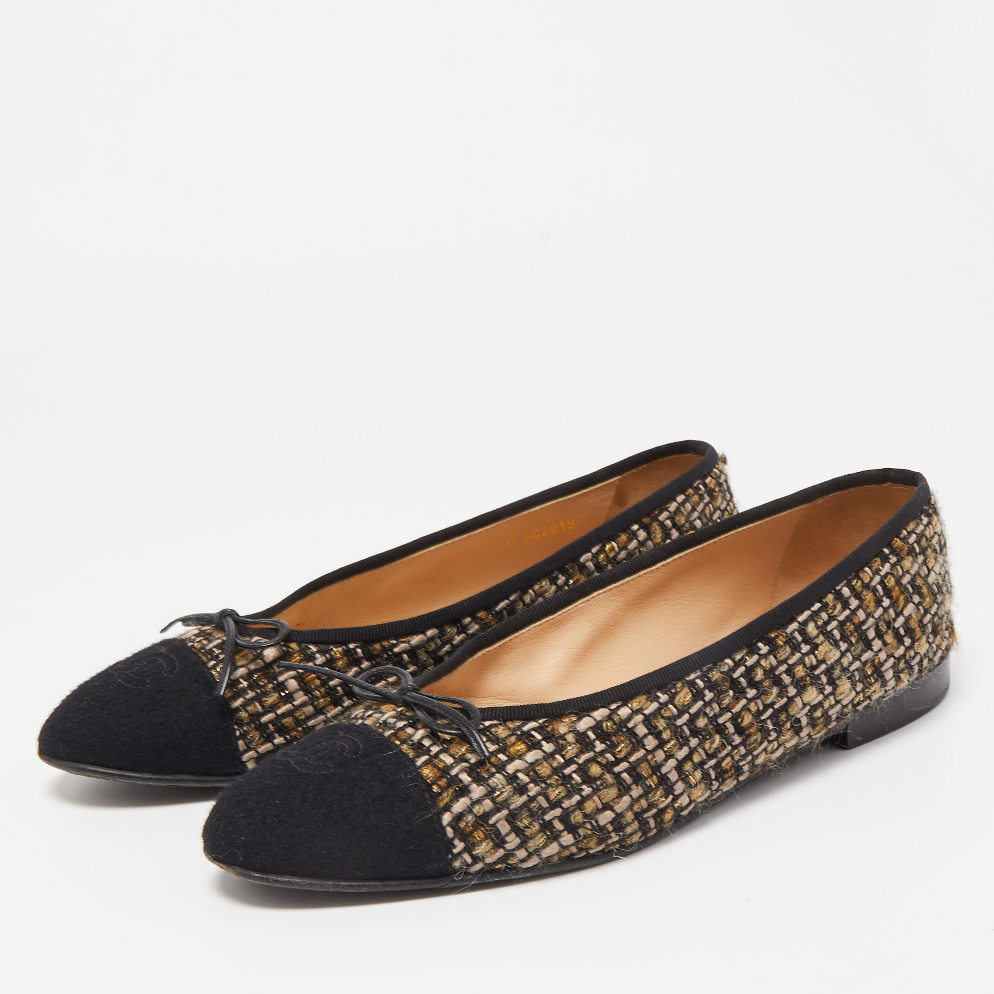 

Chanel Multicolor Woven Fabric and Canvas CC Ballet Flats Size