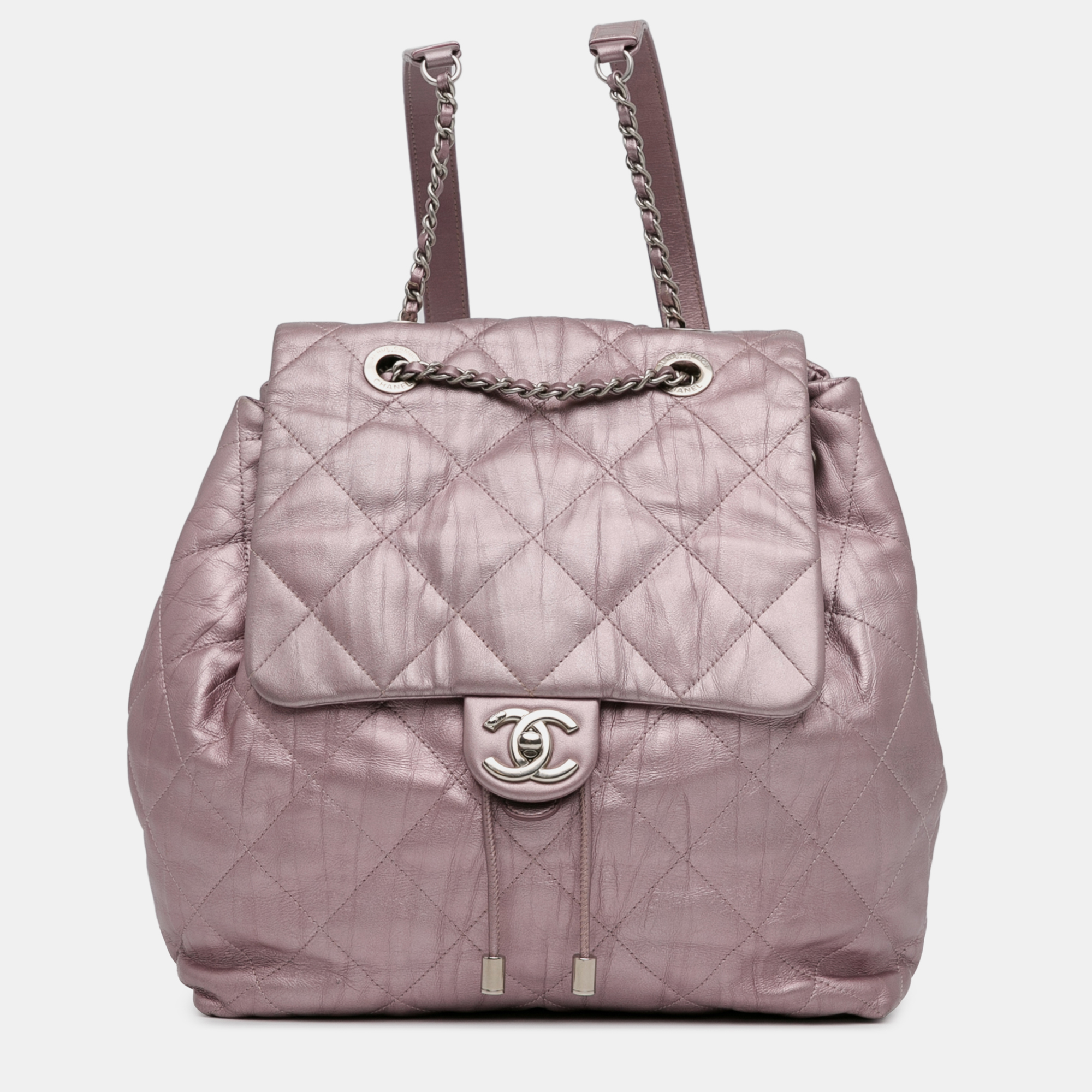 

Chanel Quilted Iridescent Calfskin Ground Control Backpack, Purple