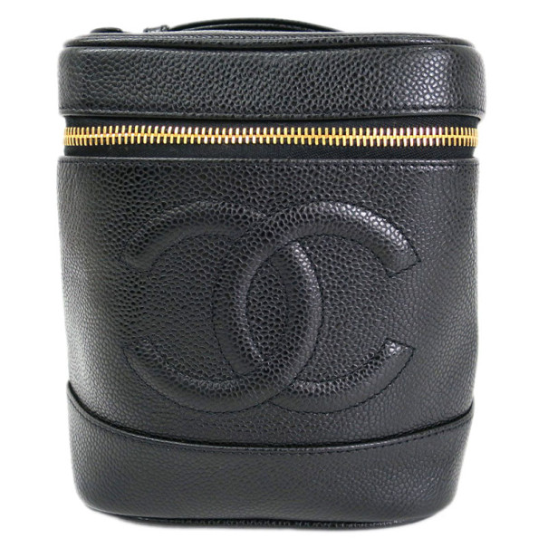 Pre Owned Chanel Black Caviar Vanity Bag