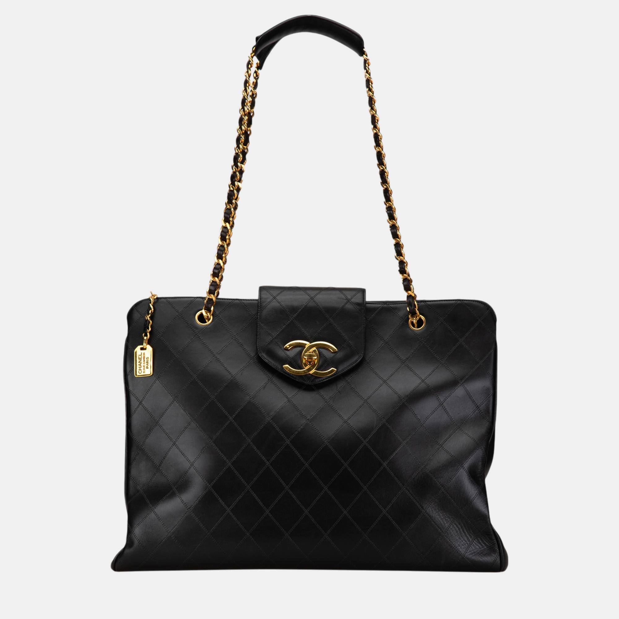 

Chanel Black  Quilted Calfskin Supermodel Weekender Tote