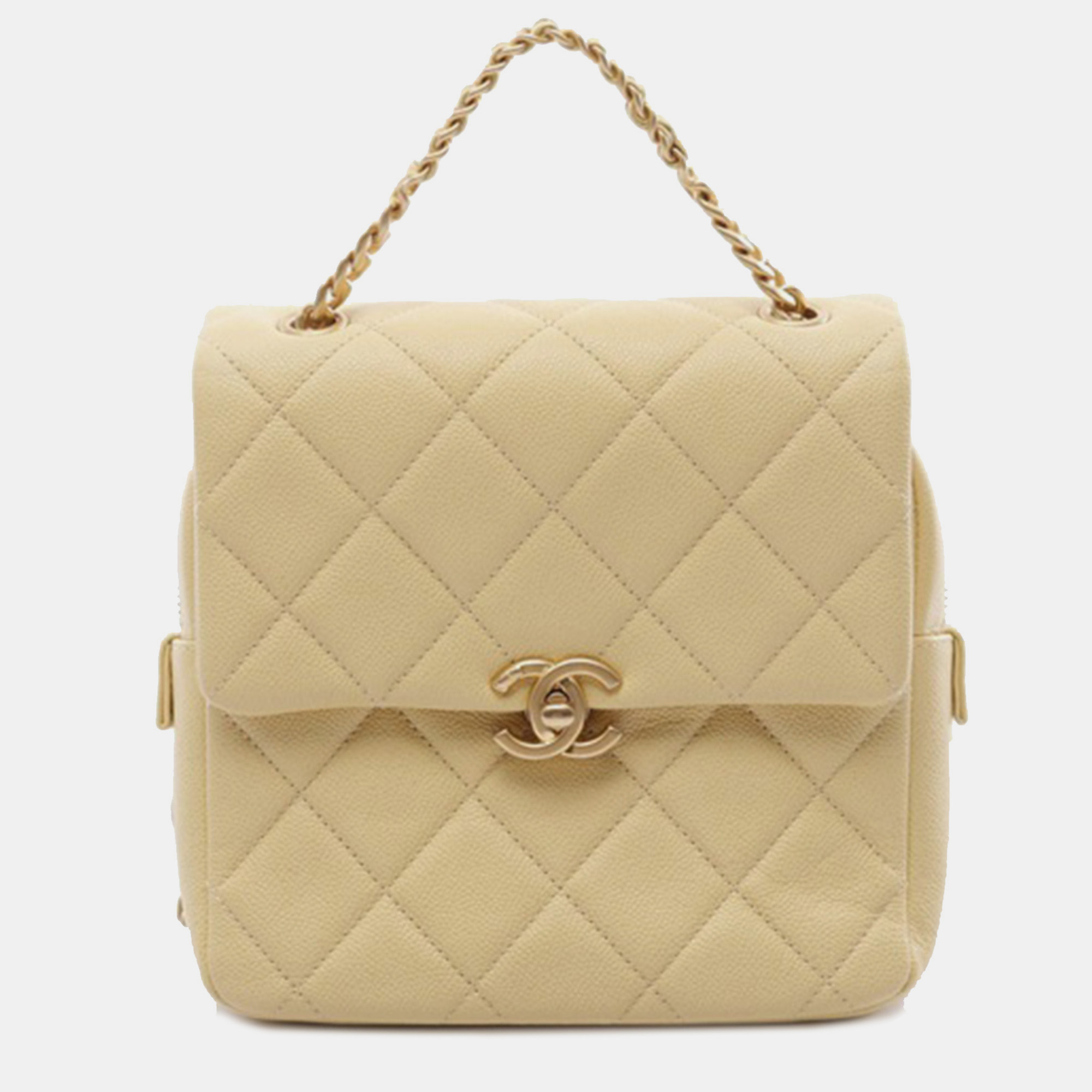 

Chanel CC Quilted Caviar Chain Melody Backpack, Yellow