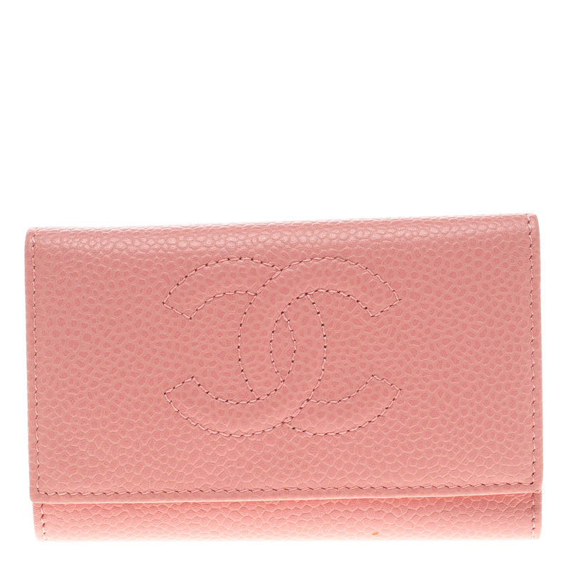Chanel Pink Caviar Leather CC Logo 6 Key Holder Chanel | TLC