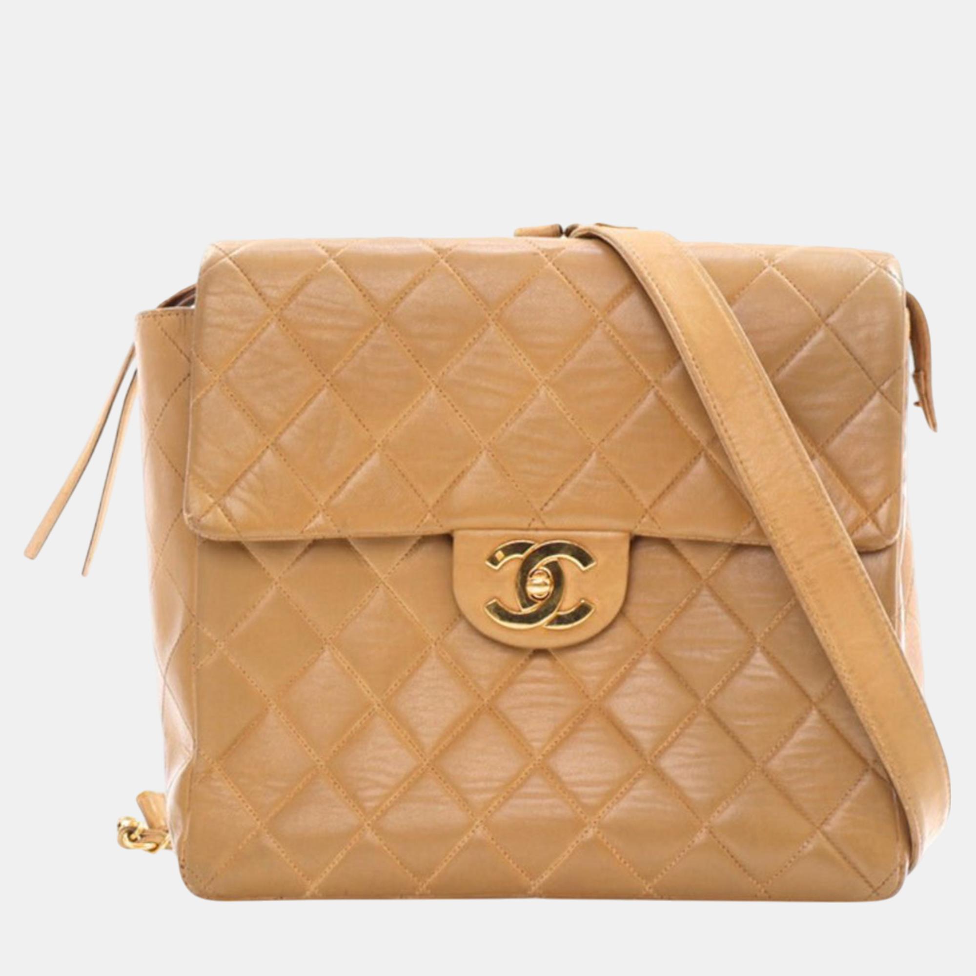 

Chanel Beige CC Quilted Calfskin Backpack