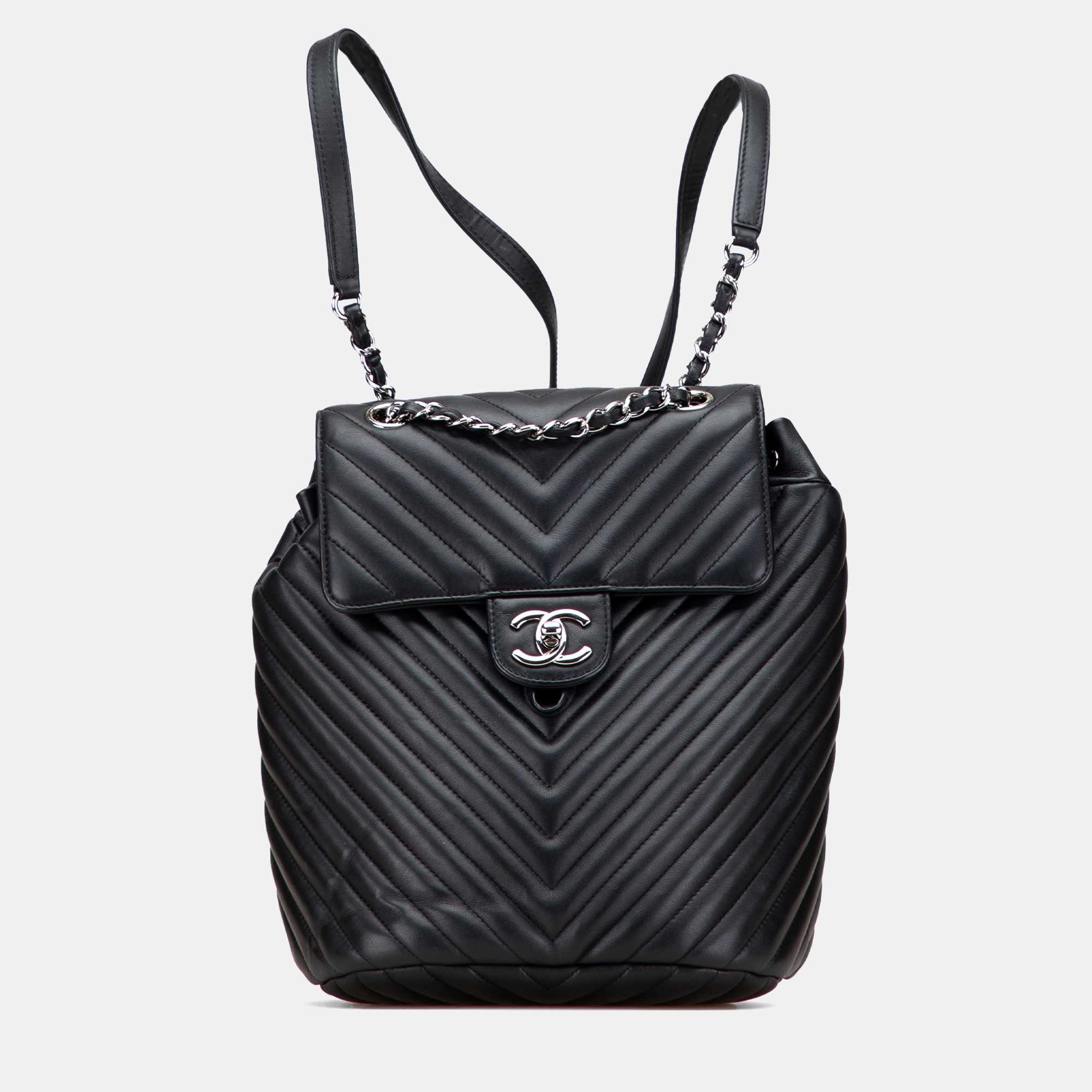 

Chanel Mini Chevron Calfskin Urban Spirit Backpack, Black