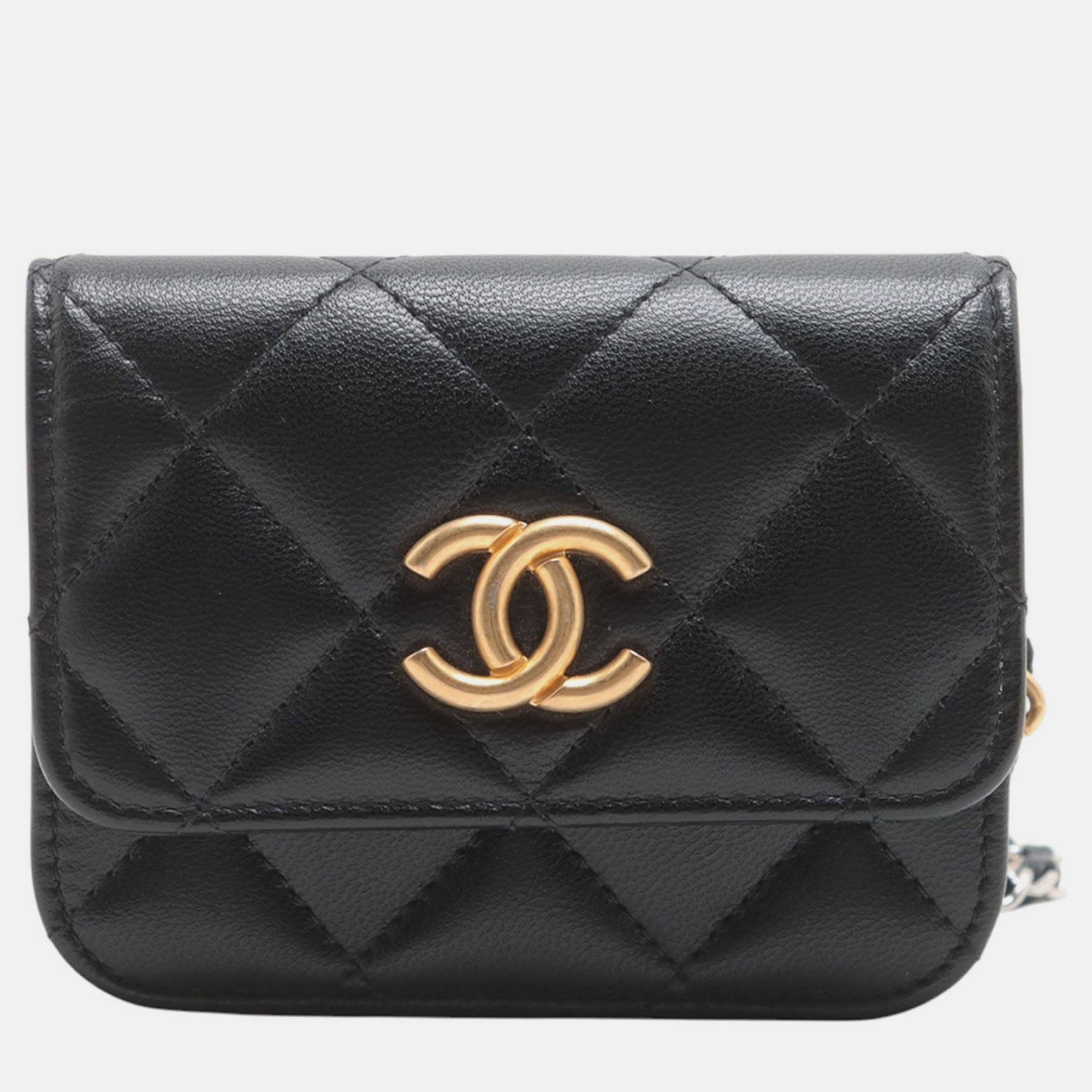 

Chanel Mini Black Quilted Goatskin Punk Essentials Chain Flap Belt Bag