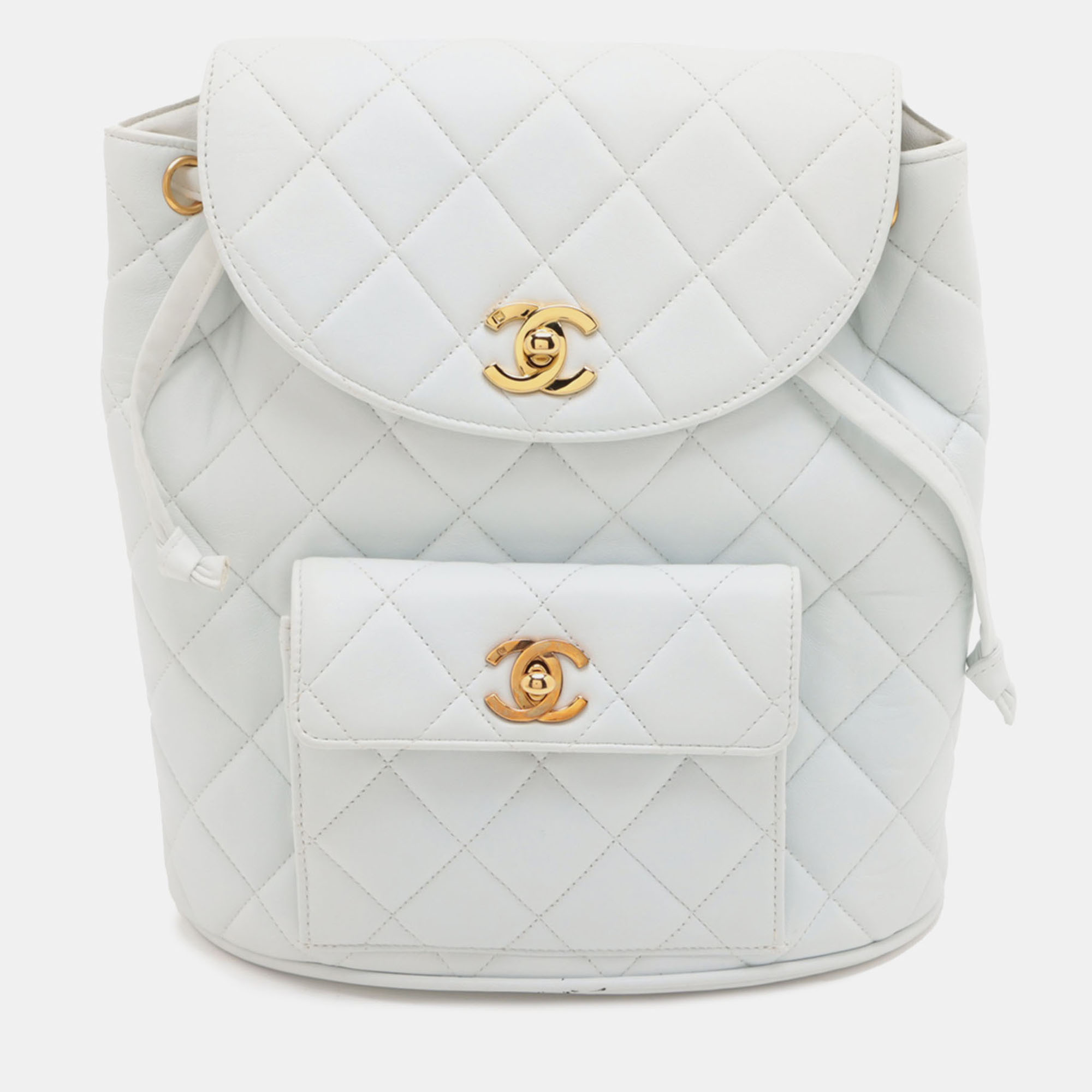 

Chanel Medium White Quilted Lambskin Duma Backpack