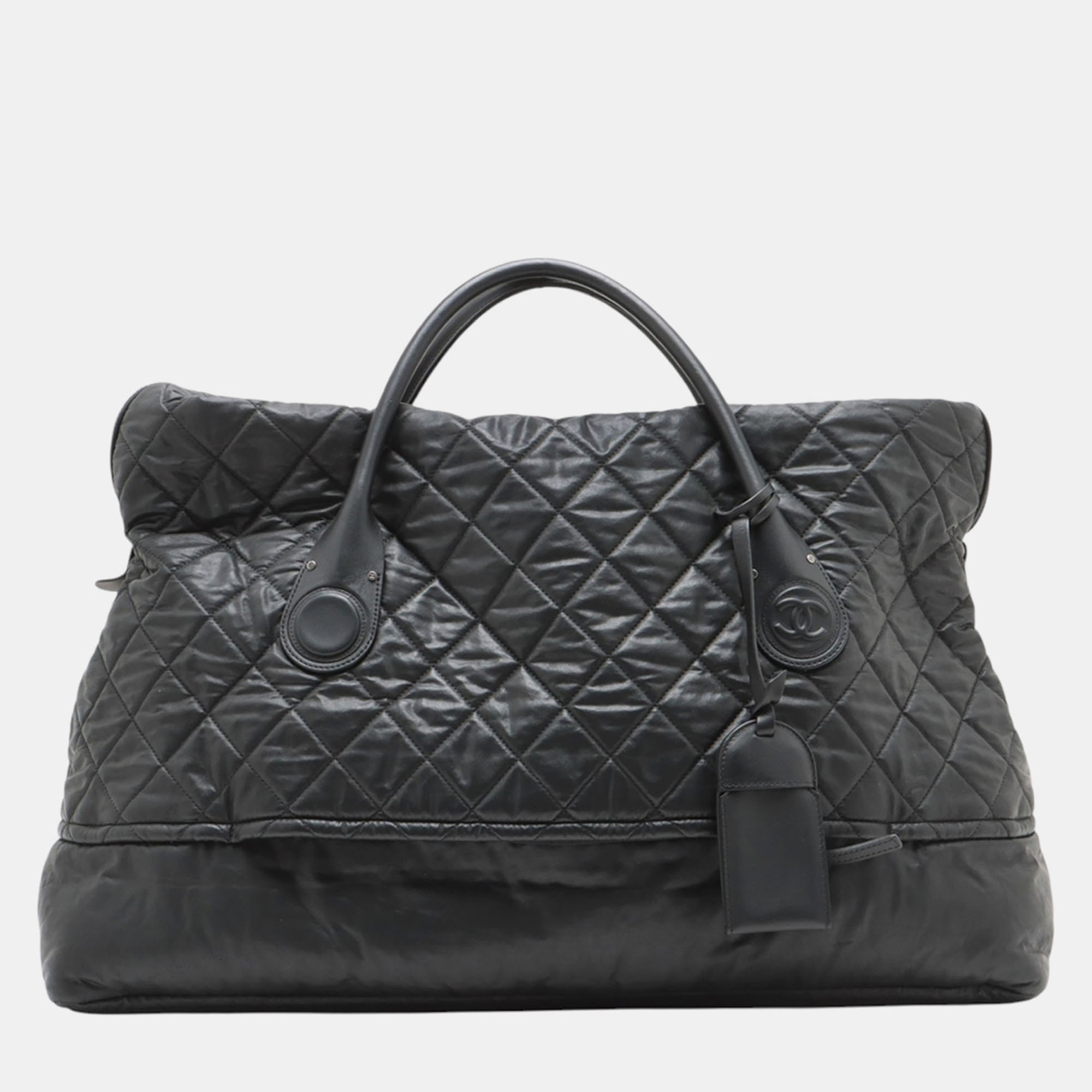 

Chanel Quilted Coated Canvas Horizontal Sport Weekender, Black