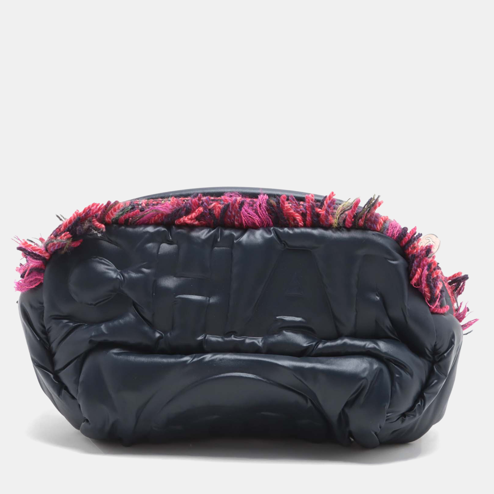 

Chanel Navy Blue Embossed Nylon Tweed Doudoune Belt Bag