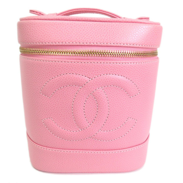 Pre Owned Chanel Pink Caviar Vanity Bag