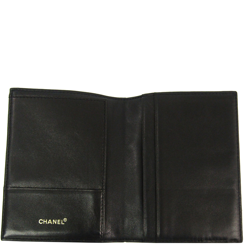 

Chanel Black Bar Quilted Leather Agenda Cover