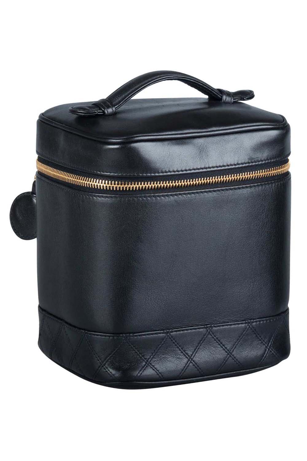 

Chanel Black Leather Cosmetic Vanity Bag