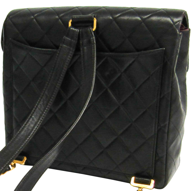 

Chanel Black Quilted Lambskin Leather Backpack