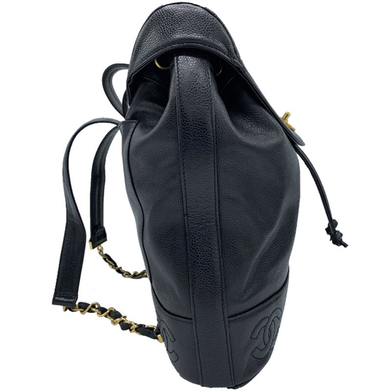 

Chanel Black Leather CC Vintage Backpack