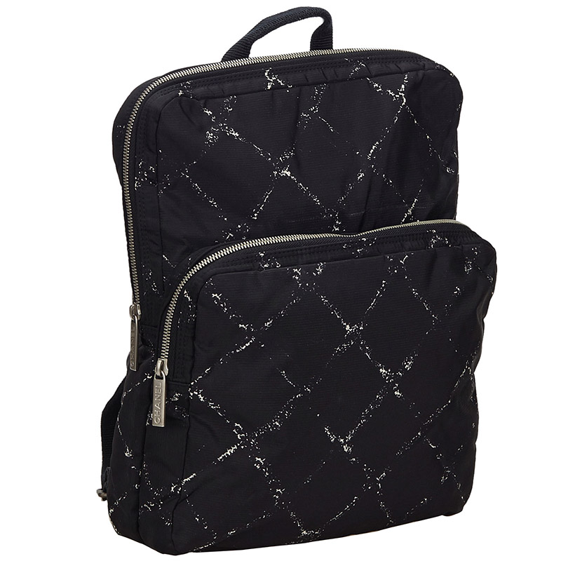 

Chanel Black Nylon Old Travel Line Backpack
