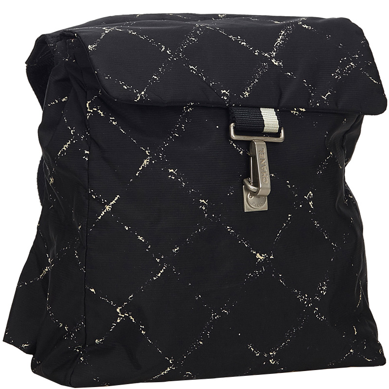 

Chanel Black Nylon Old Travel Backpack