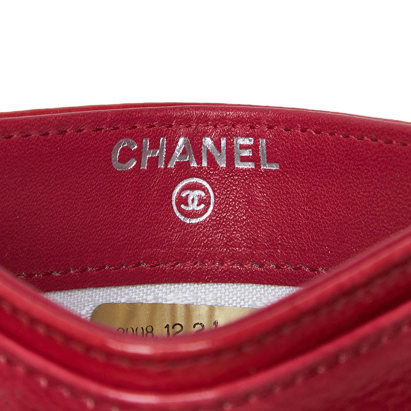 

Chanel Red Leather Card Holder
