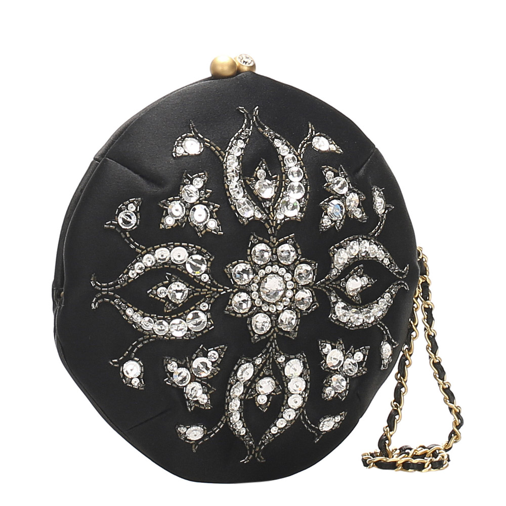 

Chanel Black Embellished Velour Pouch