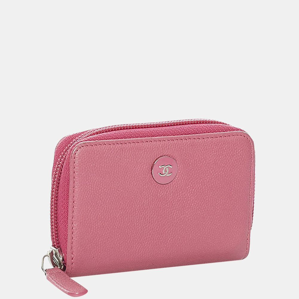 

Chanel Pink CC Clover Leather Coin Pouch