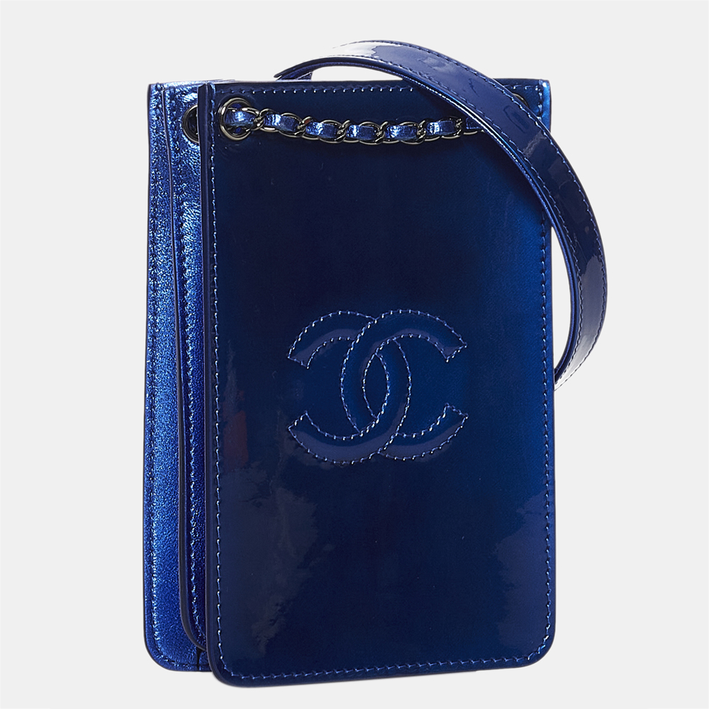 

Chanel Blue CC Chain Phone Holder