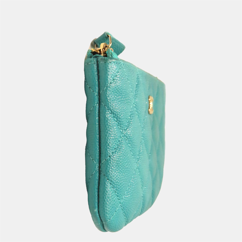 

Chanel Green Caviar Mini O Case Pouch