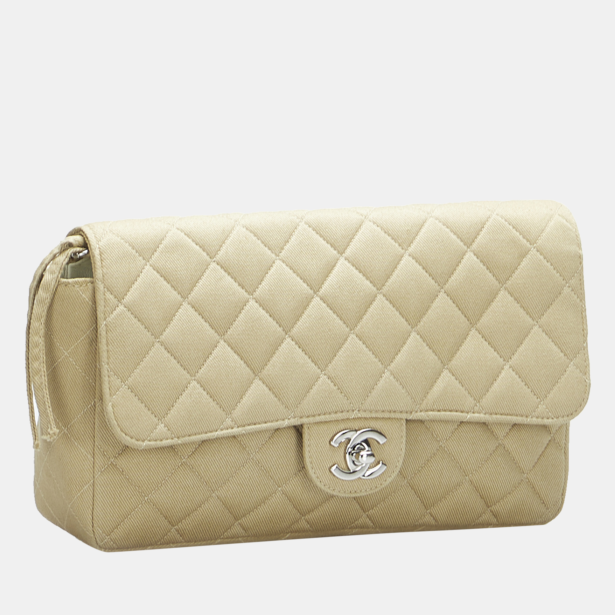 

Chanel Medium Classic Jersey Double Flap, Beige