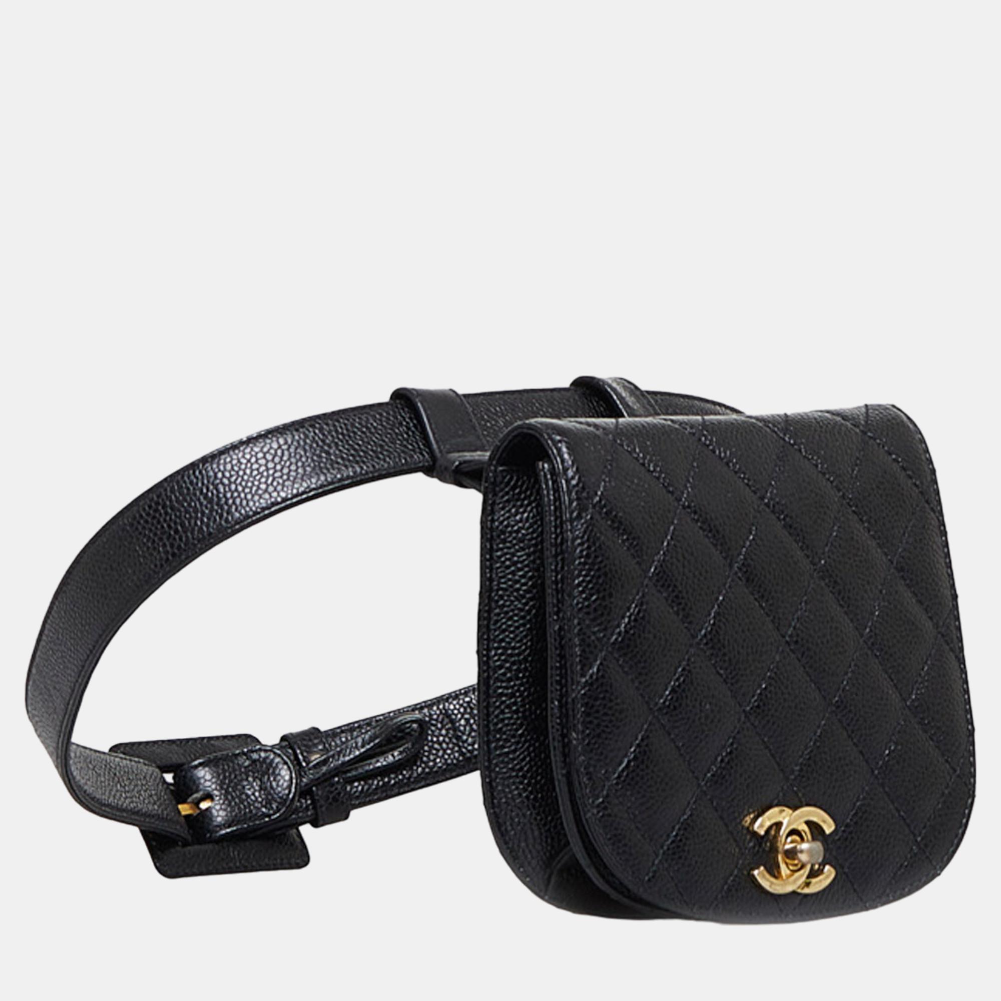 

Chanel Black Matelasse Caviar Belt Bag