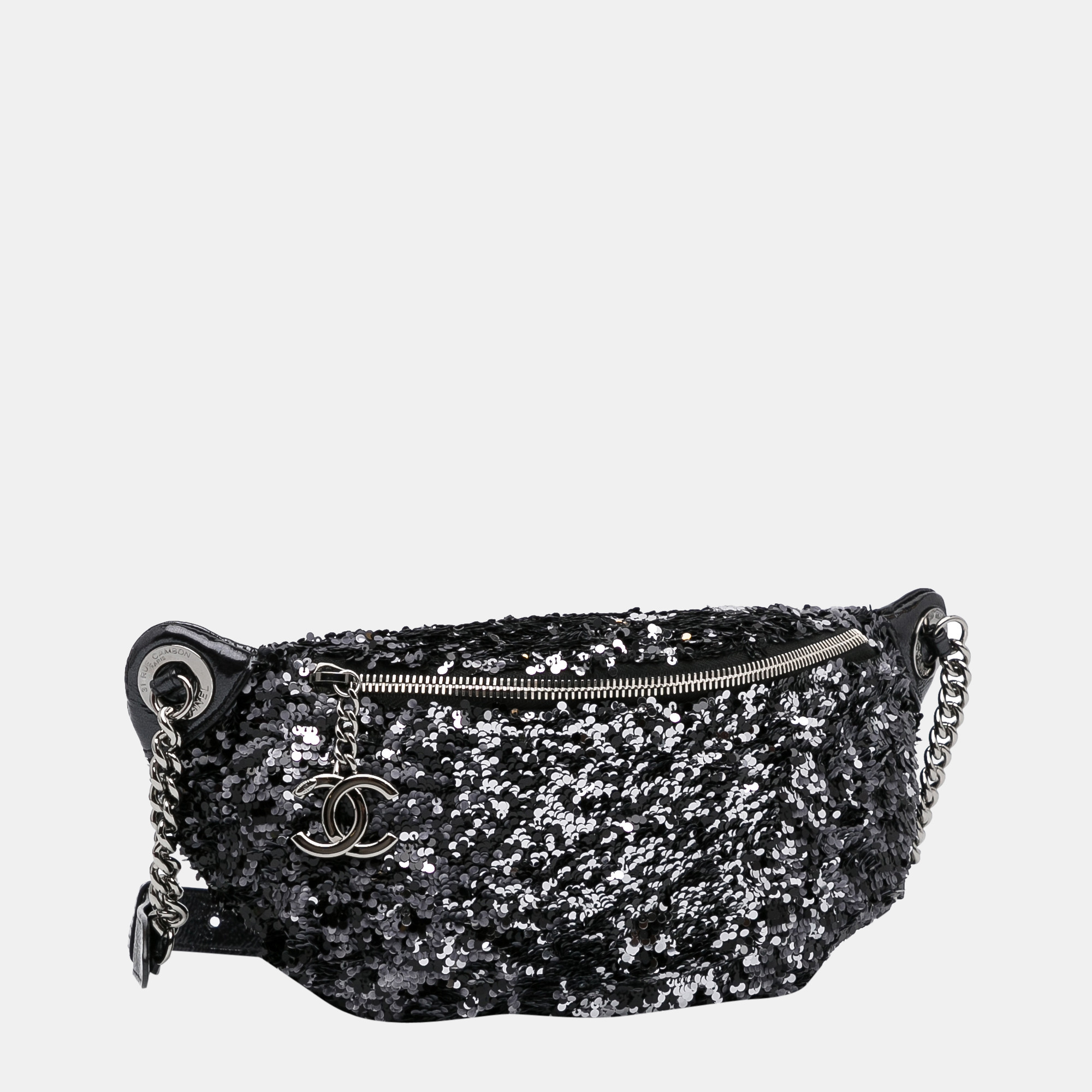

Chanel Black Sequin Belt Bag