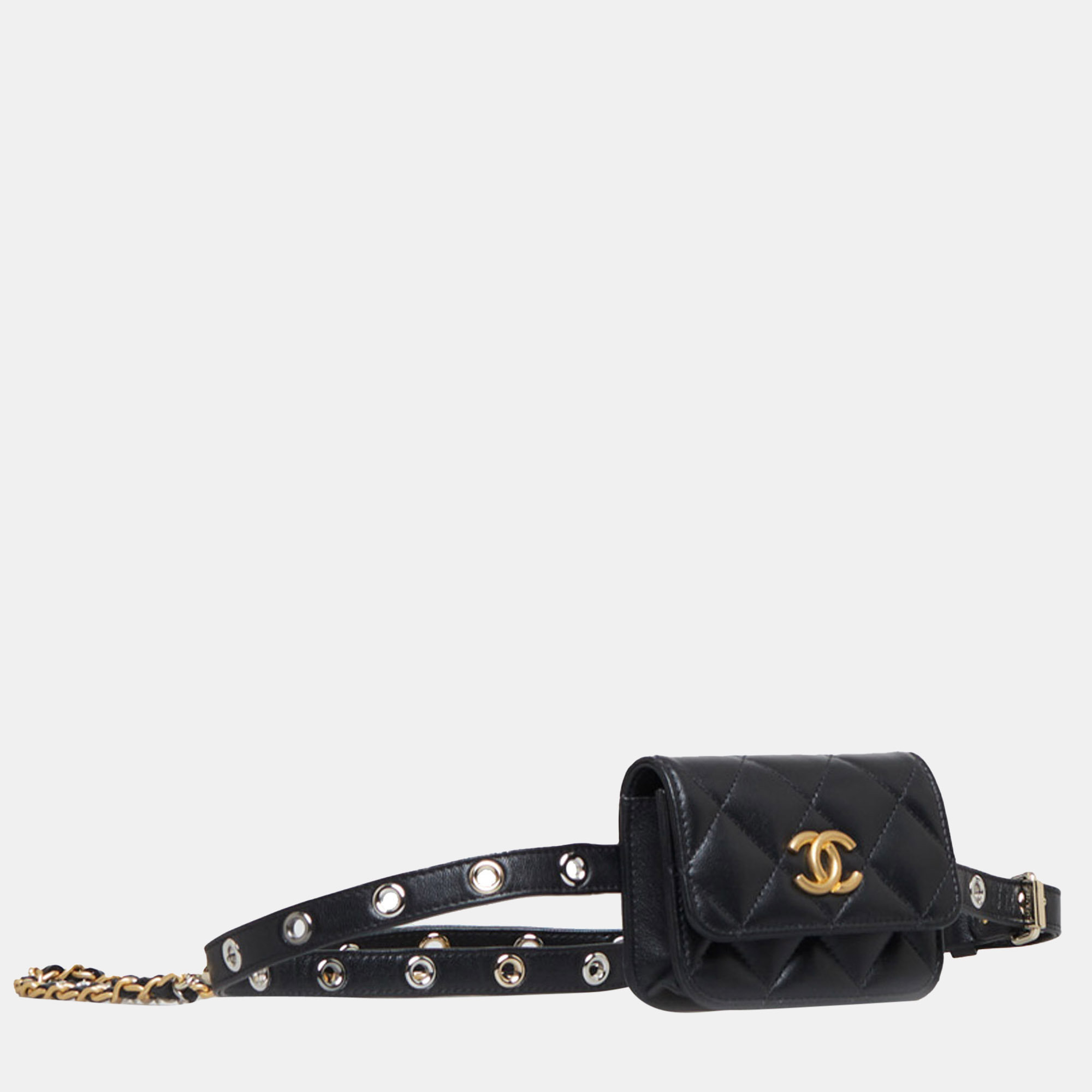 

Chanel Black Mini Lambskin Punk Chain Belt Bag