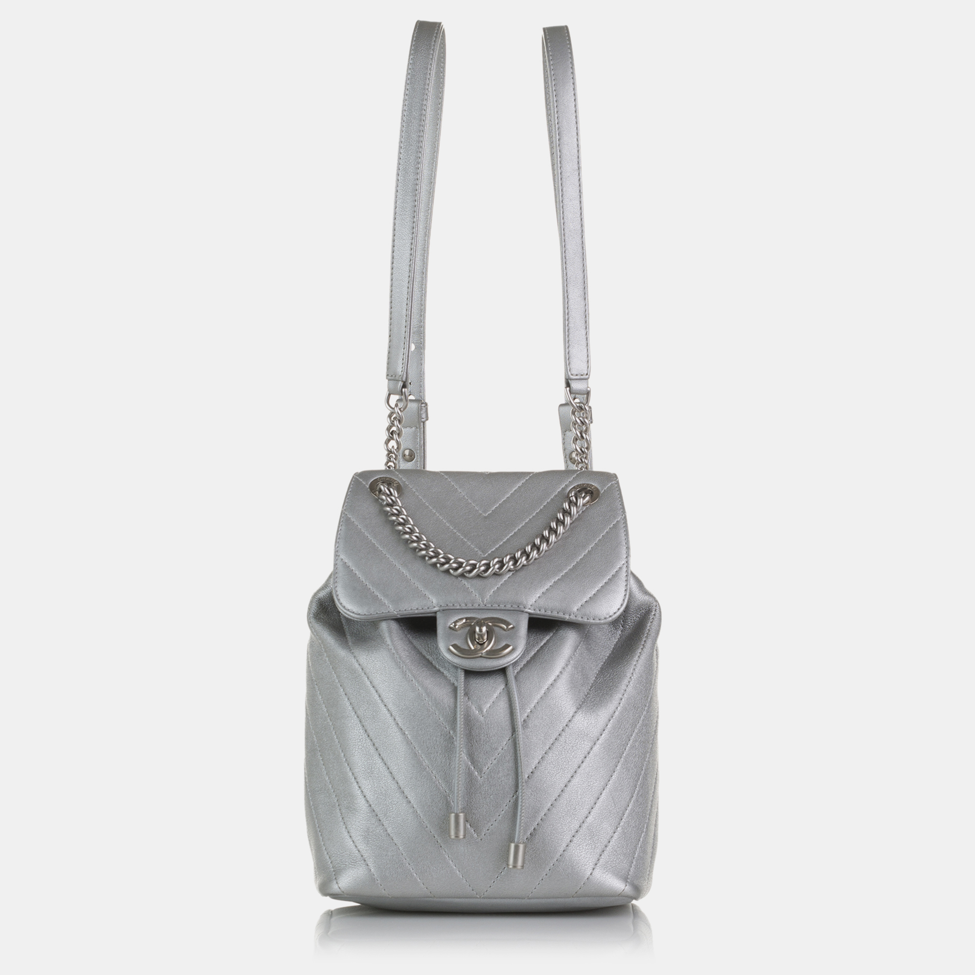 

Chanel Chevron Urban Spirit Backpack, Silver