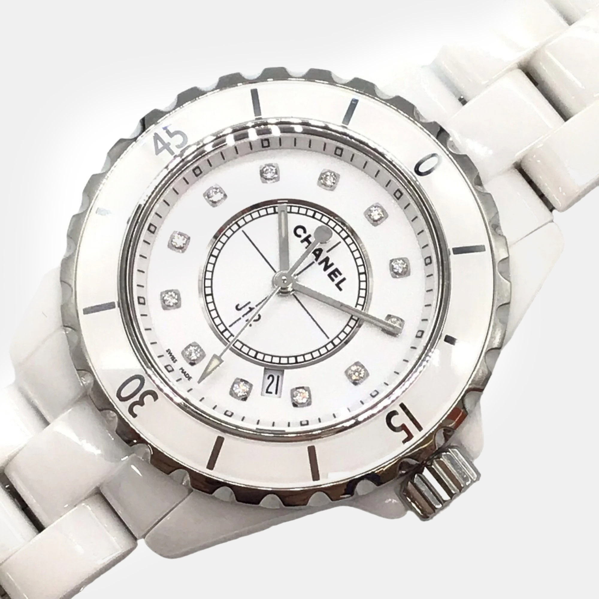 

Chanel White Stainless Steel Ceramic J12 Quartz Women's Wristwatch 33 mm