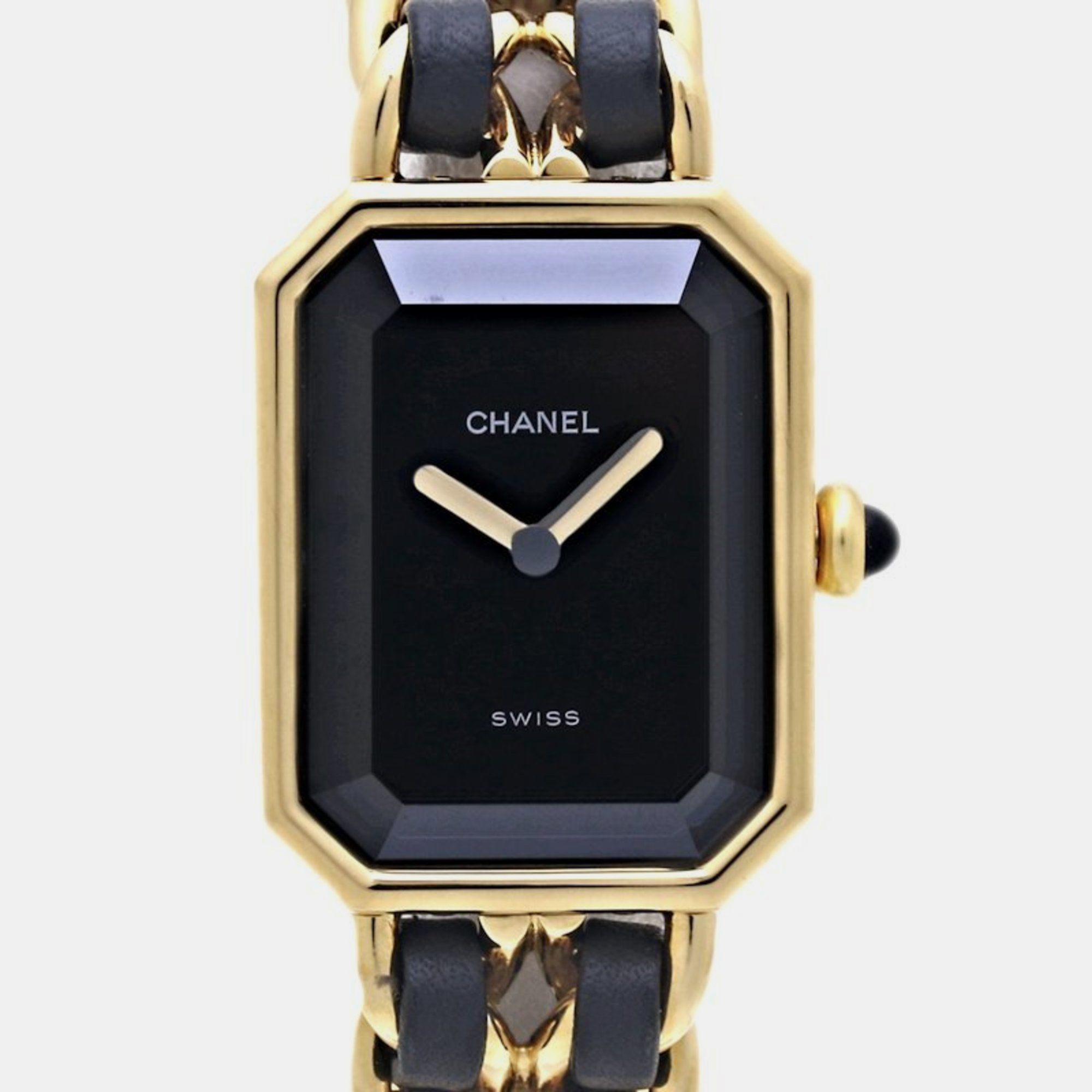 

Chanel Black Yellow Gold Plated Stainless Steel Premiere H0001 Quartz Women's Wristwatch 20 mm