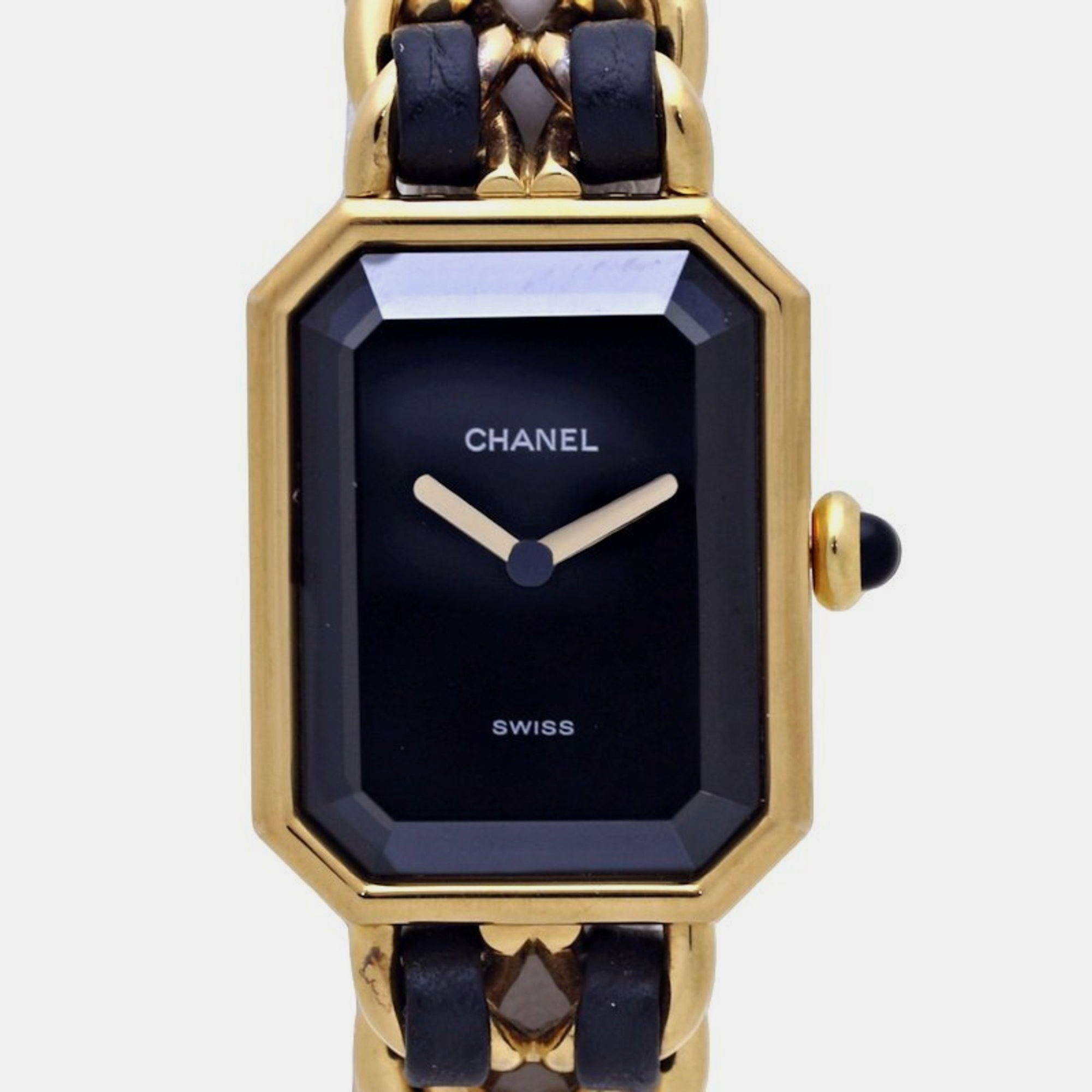 

Chanel Black Yellow Gold Plated Stainless Steel Premiere H0001 Quartz Women's Wristwatch 20 mm