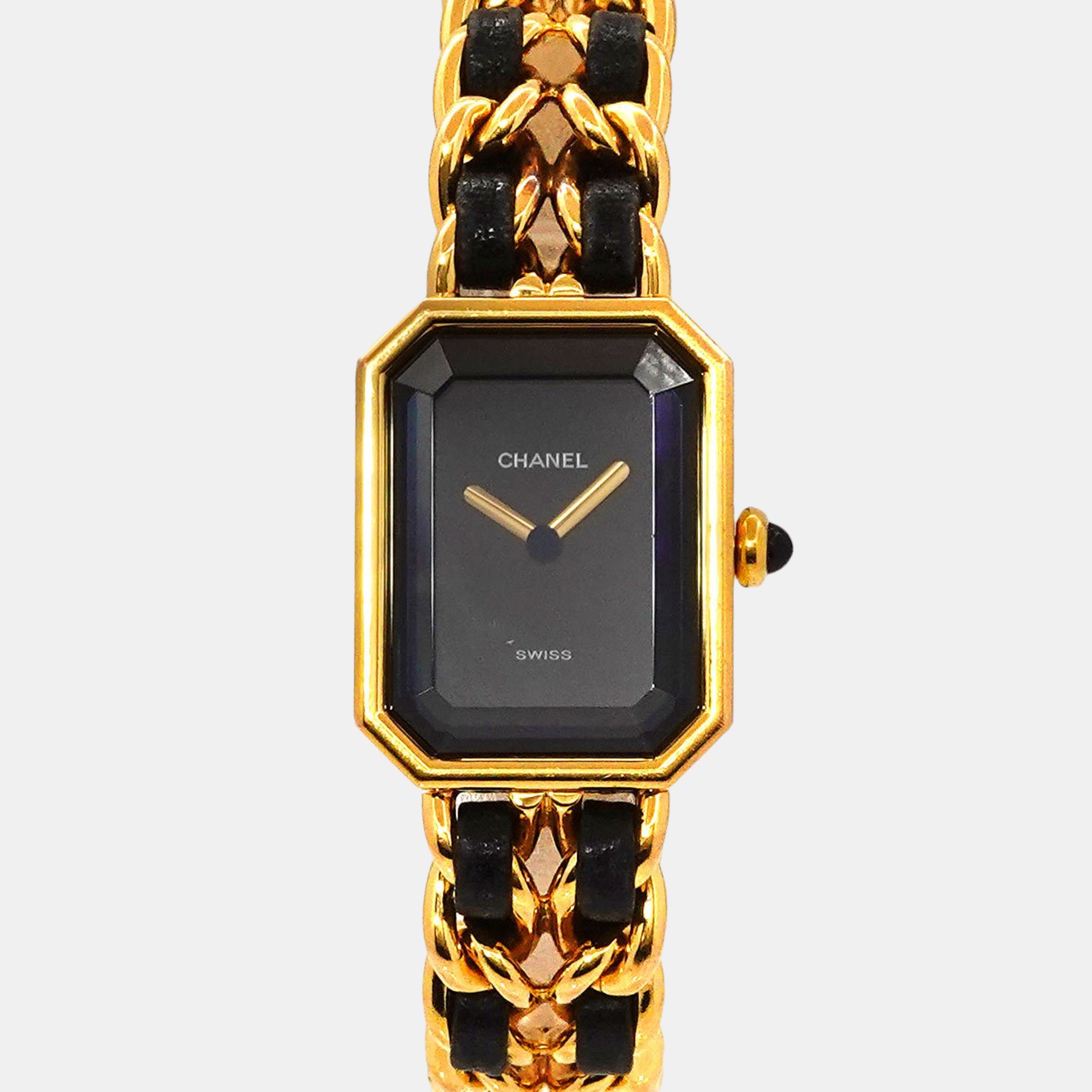 

Chanel Black Yellow Gold Plated Stainless Steel Premiere H0001 Quartz Women's Wristwatch 20 mm