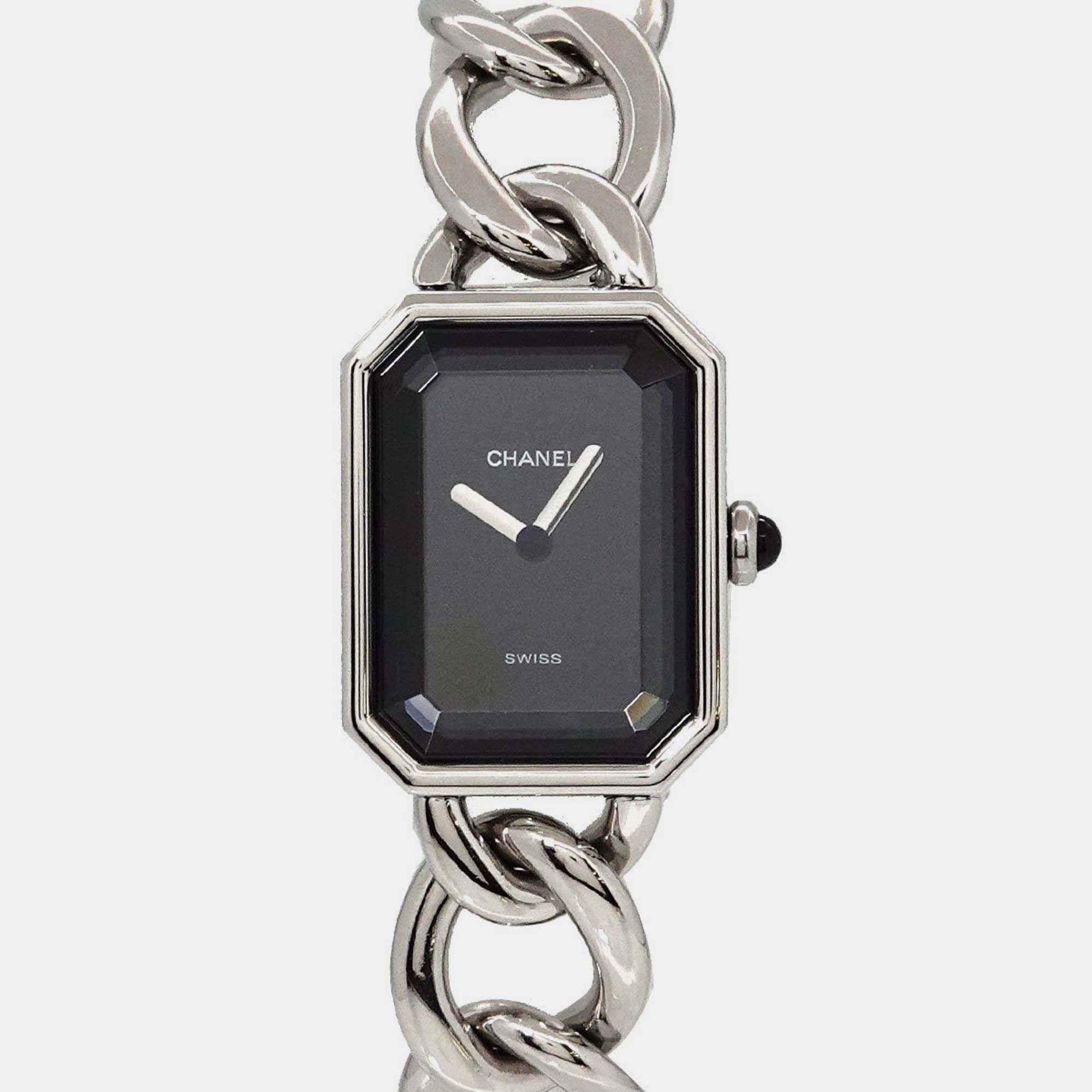 

Chanel Black Stainless Steel Premiere Quartz Women's Wristwatch 20 mm
