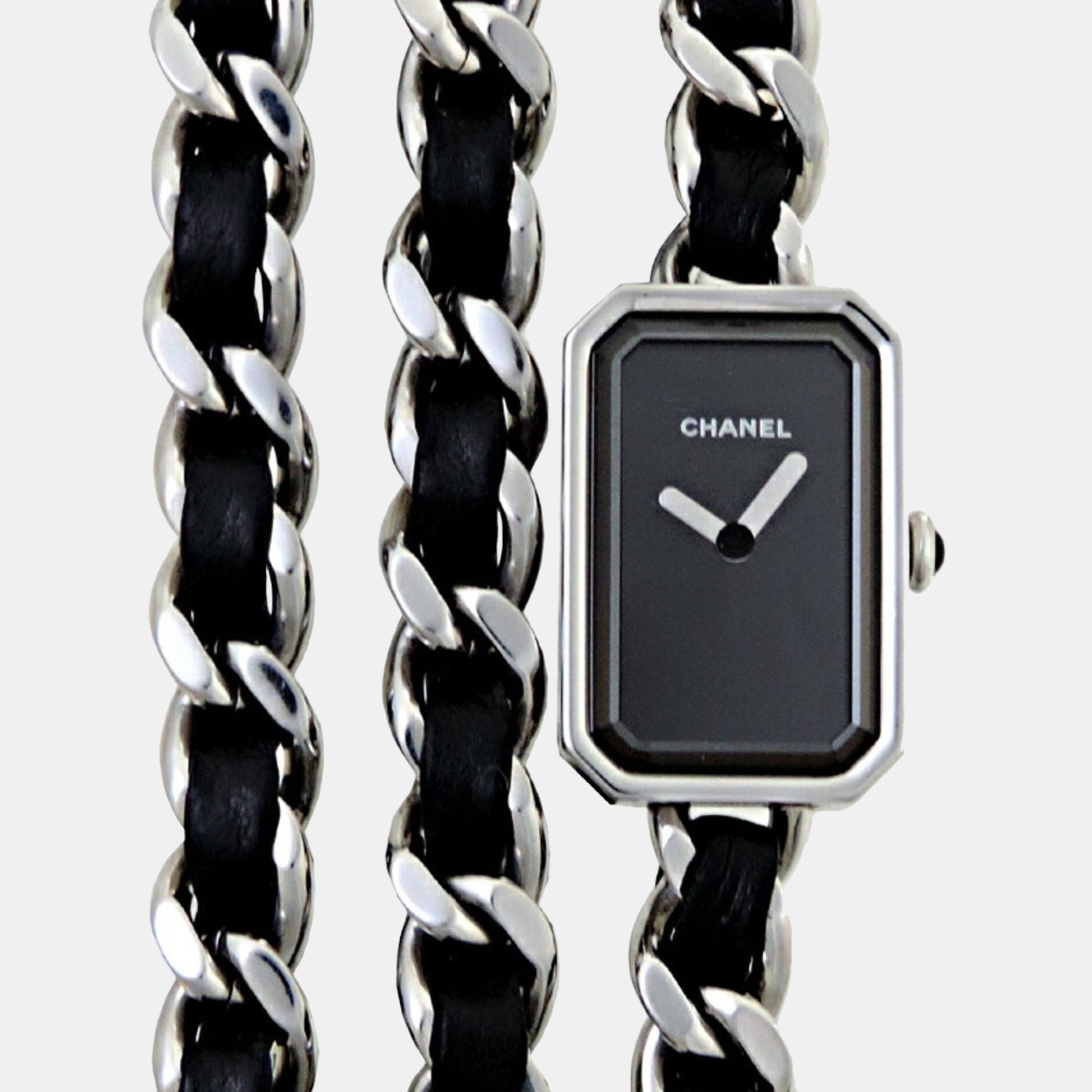 Pre-owned Chanel Black Stainless Steel Premiere H3749 Quartz Women's Wristwatch 15.5 Mm